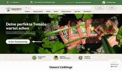 Shopify Onlineshop Relaunch für Samenfritze